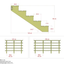 PLUS 5 TRIN TERRASSETRAPPE 1800 X 880 MM