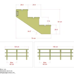 PLUS 3 TRIN TERRASSETRAPPE 1200 X 540 MM