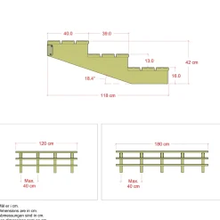 PLUS 3 TRIN TERRASSETRAPPE 1800 X 420 MM