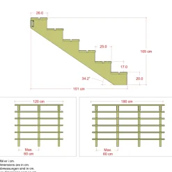PLUS 6 TRIN TERRASSETRAPPE 1800 X 1050 MM
