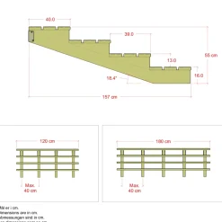 PLUS 4 TRIN TERRASSETRAPPE 1800 X 550 MM