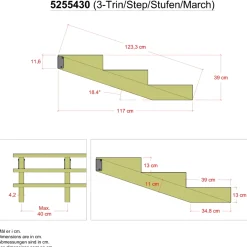 PLUS 3 TRIN TRAPPEVANGE 42 X 390 MM