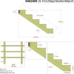 PLUS 5 TRIN TRAPPEVANGE 42 X 850 MM