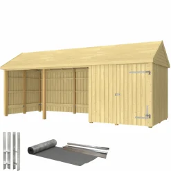 PLUS INKL. TAGPAP/ALULISTER/H-STOLPEFØDDER HAVEHUS 14,5 M2