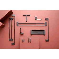 PRESSALIT STYLE HÅNDKLÆDESTANG MAT SORT 81 CM