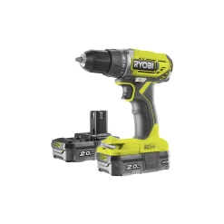 RYOBI ONE+ R18DD2-220S BORE-/SKRUEMASKINE AKKU MED BATTERI OG LADER