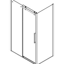 SCANBAD DELUXE SKYDEDØR KROM/KLAR 120 X 200 X 100 CM