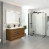 SCANBAD FLEXI D81-01, SORT PROFIL, 1 STK. FAST BRUSEVÆG KLAR GLAS 79 CM