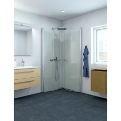 SCANBAD FLEXI MAT ALU PROFIL, 1 STK. BRUSEDØR 84 CM KLART GLAS