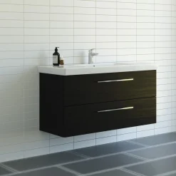 SCANBAD MULTO LOTTO XL BADMØBEL SORT MED METALSKUFFER 125 CM