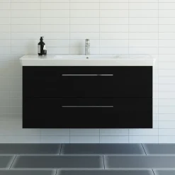 SCANBAD MULTO LOTTO XL BADMØBEL SORT MED METALSKUFFER 125 CM