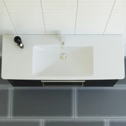 SCANBAD MULTO LOTTO XL BADMØBEL SORT MED METALSKUFFER 125 CM