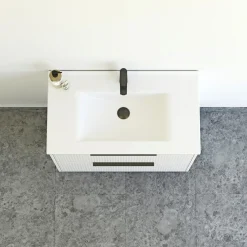 SCANBAD NOW STRIBET BADMØBEL MAT SAND 2 SKUFFER 81 CM