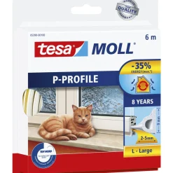 TESA TESAMOLL P-PROFIL TÆTNINGSLISTE 6 M X 9 MM X 5,50 MM HVID