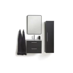 VASSO MILANO SOFTCLOSE BADMØBEL SORT 2 SKUFFER 60 CM