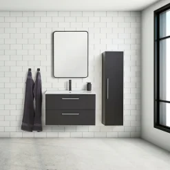 VASSO MILANO SOFTCLOSE BADMØBEL SORT 2 SKUFFER 80 CM