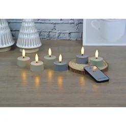 VELI LINE 6 STK. FLERFARVET GENOPLADELIGE LED FYRFADSLYS