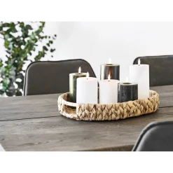 VELI LINE 3-PAK OLIVENGRØNNE Ø 7,5X10+12,5+15 CM LED BLOKLYS