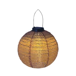 VELI LINE RUND SOLCELLE LANTERNE GYLDENBRUN 25 CM