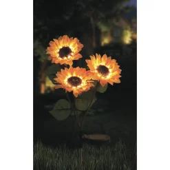 VELI LINE SUNFLOWER SOLCELLE LAMPE GUL/GRØN 70 CM