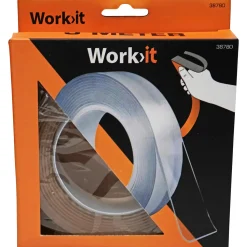WORK>IT DOBBELTKLÆBENDE TAPE 3 M KLAR